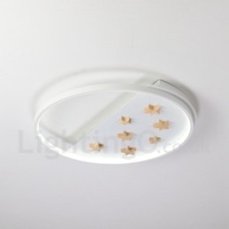 Dimmable White Stars Στρογγυλό ξύλινο φωτιστικό οροφής Εξαιρετικά λεπτό φωτιστικό οροφής μπορεί επίσης να χρησιμοποιηθεί ως φωτιστικό τοίχου