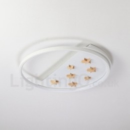 Dimmable White Stars Στρογγυλό ξύλινο φωτιστικό οροφής Εξαιρετικά λεπτό φωτιστικό οροφής μπορεί επίσης να χρησιμοποιηθεί ως φωτιστικό τοίχου