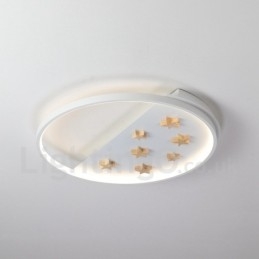 Dimmable White Stars Στρογγυλό ξύλινο φωτιστικό οροφής Εξαιρετικά λεπτό φωτιστικό οροφής μπορεί επίσης να χρησιμοποιηθεί ως φωτιστικό τοίχου