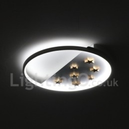 Dimmable White Stars Στρογγυλό ξύλινο φωτιστικό οροφής Εξαιρετικά λεπτό φωτιστικό οροφής μπορεί επίσης να χρησιμοποιηθεί ως φωτιστικό τοίχου