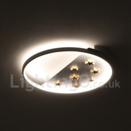 Dimmable White Stars Στρογγυλό ξύλινο φωτιστικό οροφής Εξαιρετικά λεπτό φωτιστικό οροφής μπορεί επίσης να χρησιμοποιηθεί ως φωτιστικό τοίχου