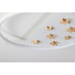 Dimmable White Stars Στρογγυλό ξύλινο φωτιστικό οροφής Εξαιρετικά λεπτό φωτιστικό οροφής μπορεί επίσης να χρησιμοποιηθεί ως φωτιστικό τοίχου