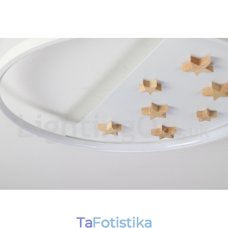 Dimmable White Stars Στρογγυλό ξύλινο φωτιστικό οροφής Εξαιρετικά λεπτό φωτιστικό οροφής μπορεί επίσης να χρησιμοποιηθεί ως φωτιστικό τοίχου