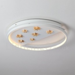 Dimmable White Stars Στρογγυλό ξύλινο φωτιστικό οροφής Εξαιρετικά λεπτό φωτιστικό οροφής μπορεί επίσης να χρησιμοποιηθεί ως φωτιστικό τοίχου