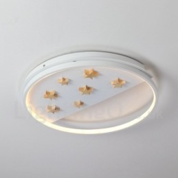 Dimmable White Stars Στρογγυλό ξύλινο φωτιστικό οροφής Εξαιρετικά λεπτό φωτιστικό οροφής μπορεί επίσης να χρησιμοποιηθεί ως φωτιστικό τοίχου