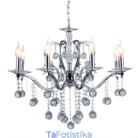 Πολυέλαιος Chrome Elegant Crystal Candle Πολυέλαιος Chrome Elegant Crystal Candle