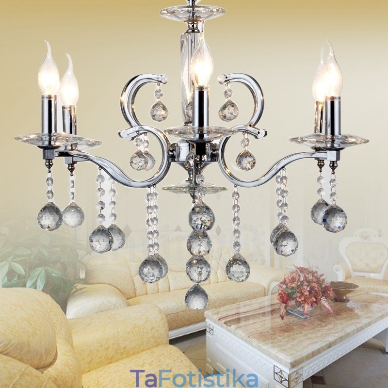 Πολυέλαιος Chrome Elegant Crystal Candle