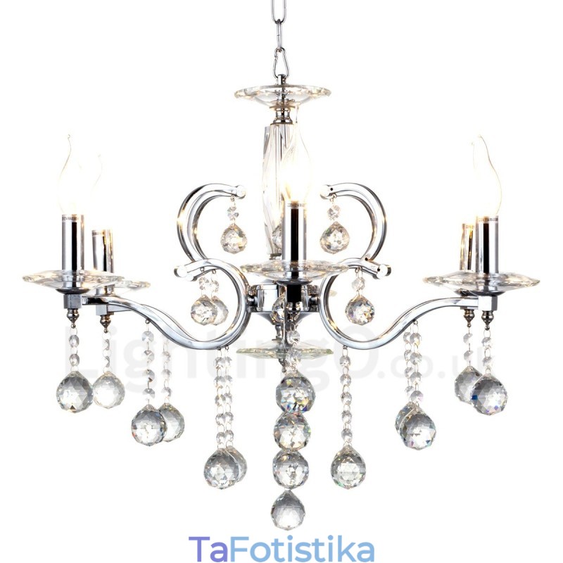 Πολυέλαιος Chrome Elegant Crystal Candle