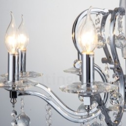 Πολυέλαιος Chrome Elegant Crystal Candle