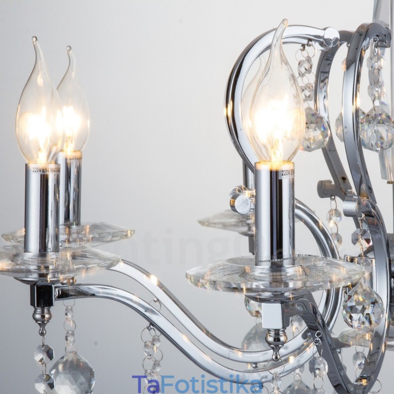Πολυέλαιος Chrome Elegant Crystal Candle