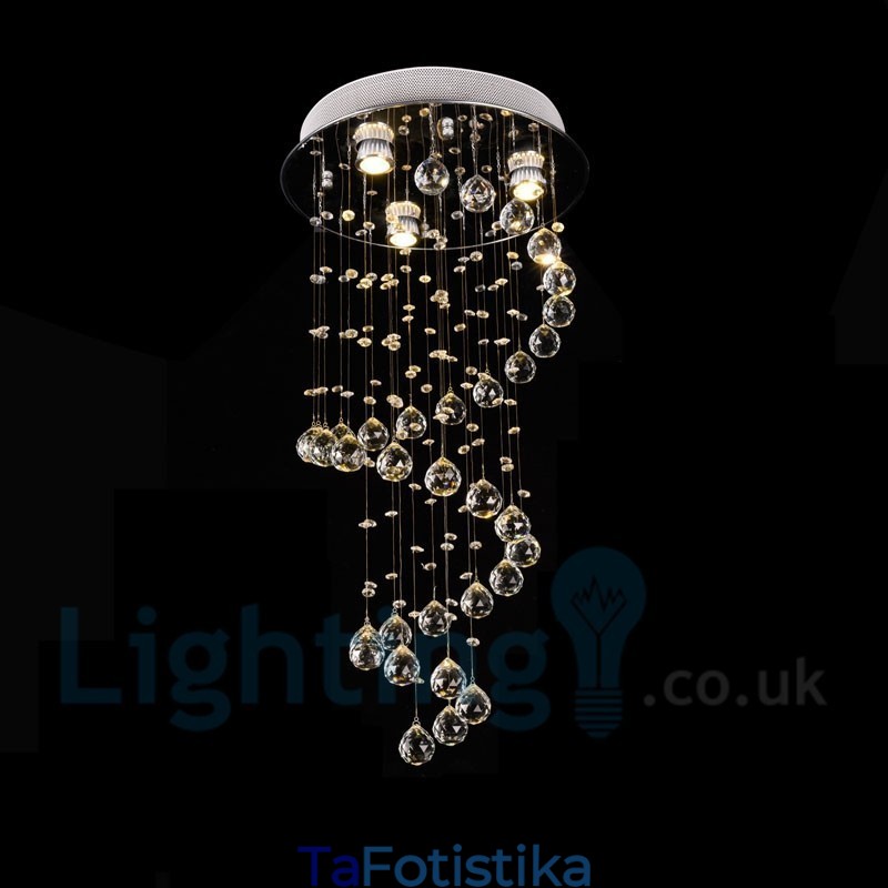 Φωτιστικό οροφής 3 ελαφρύ μοντέρνο K9 Crystal Round Flush Mount