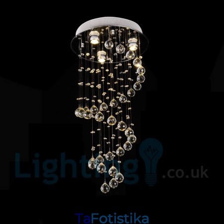 Φωτιστικό οροφής 3 ελαφρύ μοντέρνο K9 Crystal Round Flush Mount