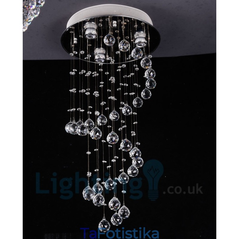 Φωτιστικό οροφής 3 ελαφρύ μοντέρνο K9 Crystal Round Flush Mount