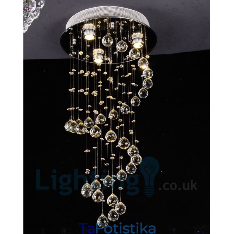 Φωτιστικό οροφής 3 ελαφρύ μοντέρνο K9 Crystal Round Flush Mount