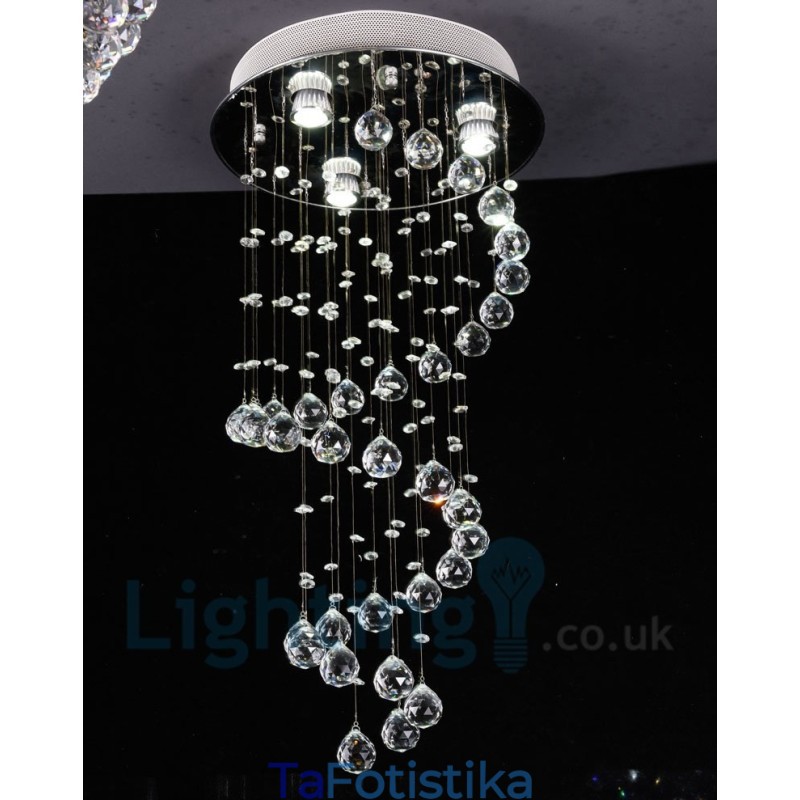 Φωτιστικό οροφής 3 ελαφρύ μοντέρνο K9 Crystal Round Flush Mount