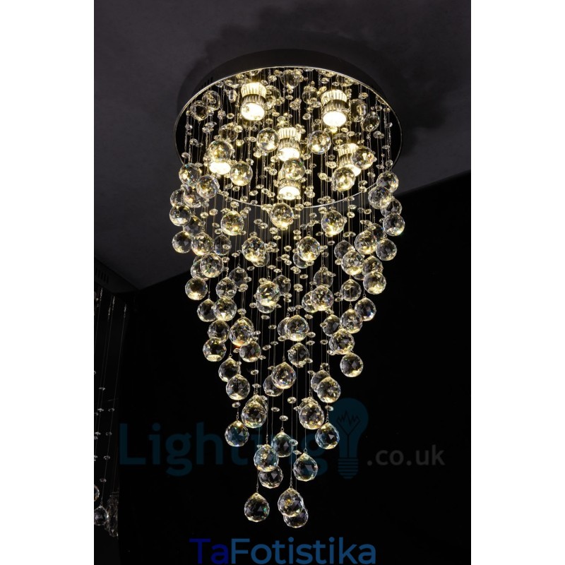 Φωτιστικό οροφής 6 ελαφρύ μοντέρνο K9 Crystal Round Flush Mount