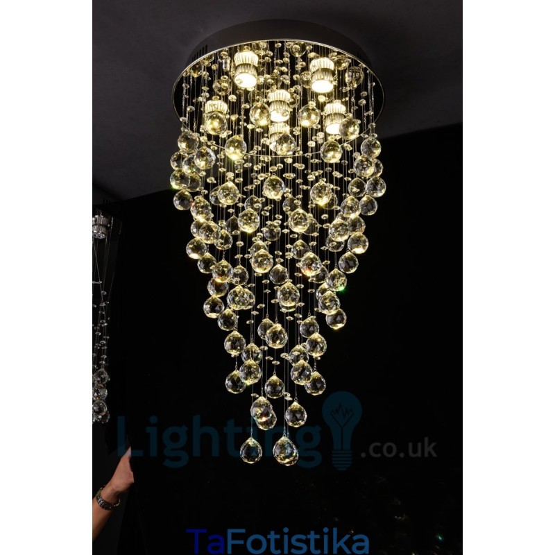 Φωτιστικό οροφής 6 ελαφρύ μοντέρνο K9 Crystal Round Flush Mount