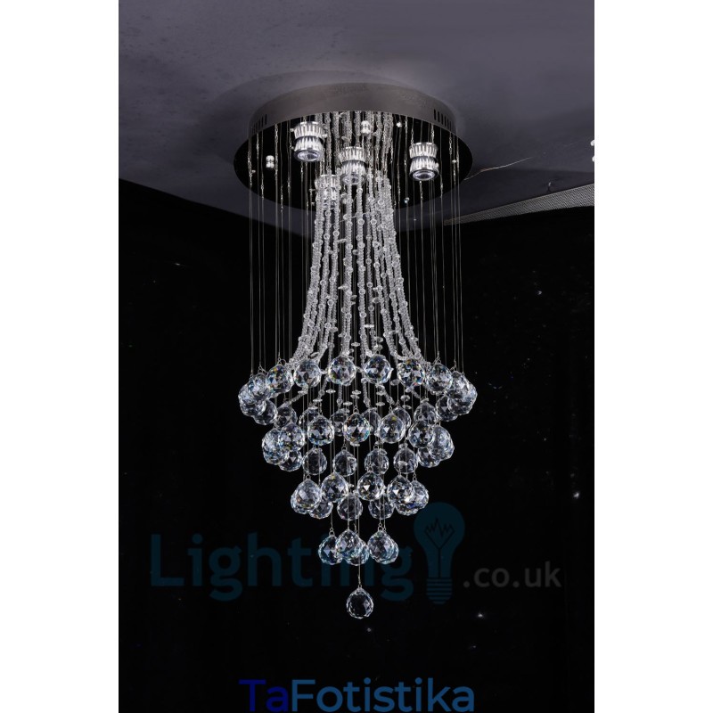 Φωτιστικό οροφής 4 ελαφρύ μοντέρνο K9 Crystal Round Flush Mount