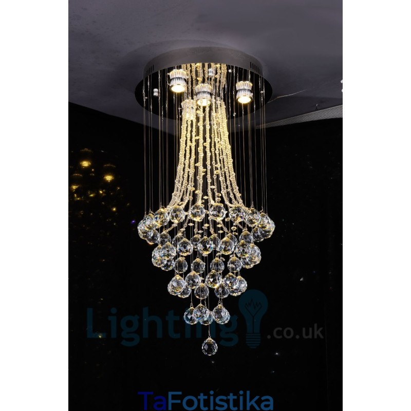 Φωτιστικό οροφής 4 ελαφρύ μοντέρνο K9 Crystal Round Flush Mount