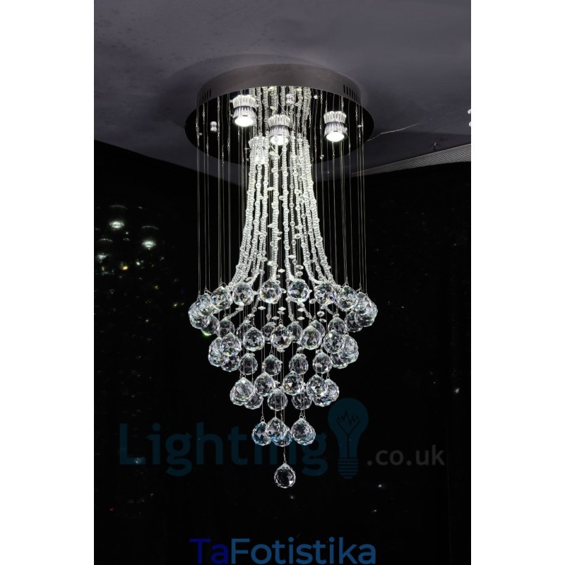 Φωτιστικό οροφής 4 ελαφρύ μοντέρνο K9 Crystal Round Flush Mount