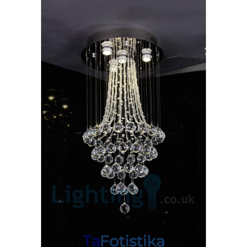 Φωτιστικό οροφής 4 ελαφρύ μοντέρνο K9 Crystal Round Flush Mount