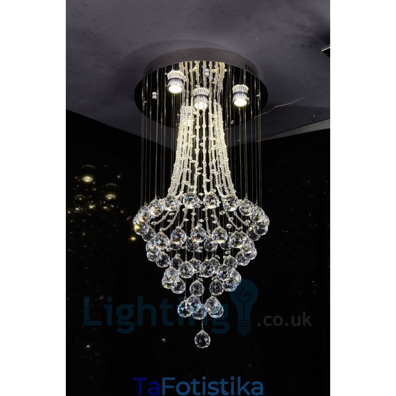 Φωτιστικό οροφής 4 ελαφρύ μοντέρνο K9 Crystal Round Flush Mount