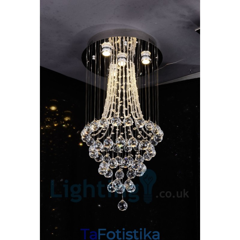 Φωτιστικό οροφής 4 ελαφρύ μοντέρνο K9 Crystal Round Flush Mount