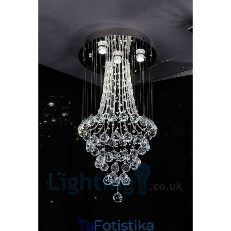 Φωτιστικό οροφής 4 ελαφρύ μοντέρνο K9 Crystal Round Flush Mount