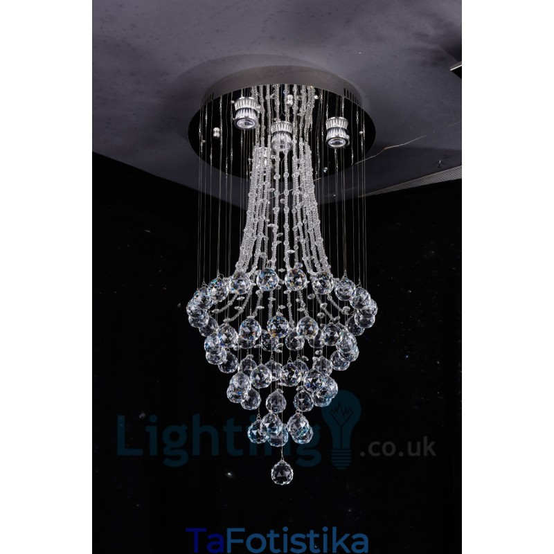 Φωτιστικό οροφής 4 ελαφρύ μοντέρνο K9 Crystal Round Flush Mount