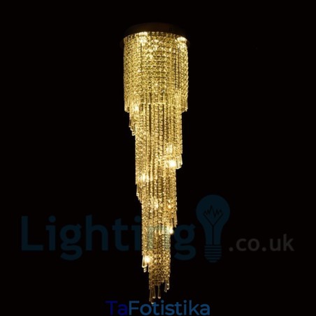 4 x GU10 + 8 x G4 150 CM Long Crystal Drop Light Μοντέρνο K9 Crystal Στρογγυλό Φωτιστικό Οροφής 4 x GU10 + 8 x G4 150 CM Long Crystal Drop Light Μοντέρνο K9 Crystal Στρογγυλό Φωτιστικό Οροφής