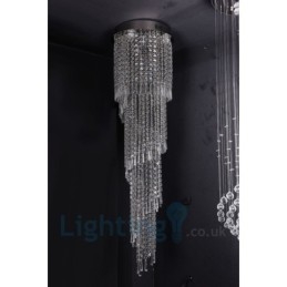 4 x GU10 + 8 x G4 150 CM Long Crystal Drop Light Μοντέρνο K9 Crystal Στρογγυλό Φωτιστικό Οροφής