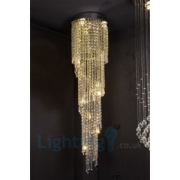 4 x GU10 + 8 x G4 150 CM Long Crystal Drop Light Μοντέρνο K9 Crystal Στρογγυλό Φωτιστικό Οροφής