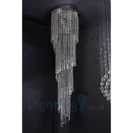 4 x GU10 + 8 x G4 150 CM Long Crystal Drop Light Μοντέρνο K9 Crystal Στρογγυλό Φωτιστικό Οροφής