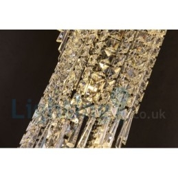 4 x GU10 + 8 x G4 150 CM Long Crystal Drop Light Μοντέρνο K9 Crystal Στρογγυλό Φωτιστικό Οροφής
