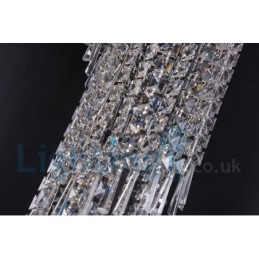 4 x GU10 + 8 x G4 150 CM Long Crystal Drop Light Μοντέρνο K9 Crystal Στρογγυλό Φωτιστικό Οροφής