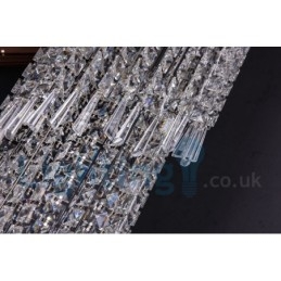 4 x GU10 + 8 x G4 150 CM Long Crystal Drop Light Μοντέρνο K9 Crystal Στρογγυλό Φωτιστικό Οροφής