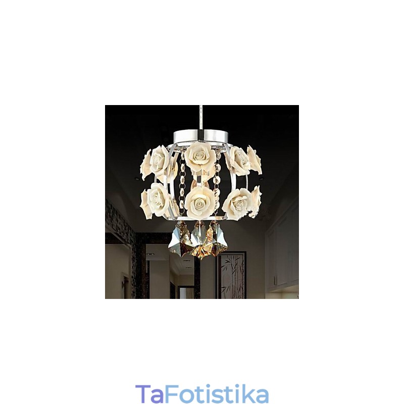 Chandelier Crystal Modern Contemporary Lantern Metal 1 Light