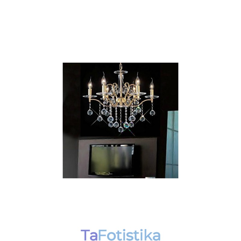 Παραδοσιακός Κλασικός Κρυστάλλινος Χρυσός Μεταλλικός Πολυέλαιος