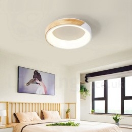 Dimmable Multi Colors στρογγυλό ξύλινο φωτιστικό οροφής με ακρυλικό φωτιστικό οροφής σκανδιναβικού στυλ