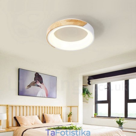 Dimmable Multi Colors στρογγυλό ξύλινο φωτιστικό οροφής με ακρυλικό φωτιστικό οροφής σκανδιναβικού στυλ Dimmable Multi Colors στρογγυλό ξύλινο φωτιστικό οροφής με ακρυλικό φωτιστικό οροφής σκανδιναβικού στυλ