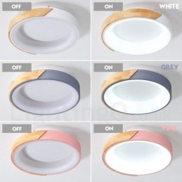 Dimmable Multi Colors στρογγυλό ξύλινο φωτιστικό οροφής με ακρυλικό φωτιστικό οροφής σκανδιναβικού στυλ
