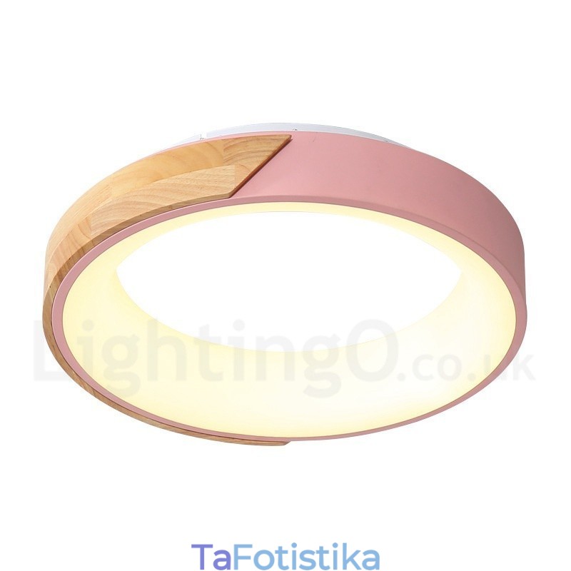 Dimmable Multi Colors στρογγυλό ξύλινο φωτιστικό οροφής με ακρυλικό φωτιστικό οροφής σκανδιναβικού στυλ