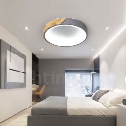 Dimmable Multi Colors στρογγυλό ξύλινο φωτιστικό οροφής με ακρυλικό φωτιστικό οροφής σκανδιναβικού στυλ