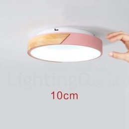 Dimmable Multi Colors στρογγυλό ξύλινο φωτιστικό οροφής με ακρυλικό φωτιστικό οροφής σκανδιναβικού στυλ