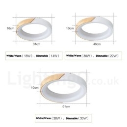 Dimmable Multi Colors στρογγυλό ξύλινο φωτιστικό οροφής με ακρυλικό φωτιστικό οροφής σκανδιναβικού στυλ