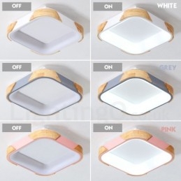 Dimmable Multi Colors τετράγωνο ξύλινο φωτιστικό οροφής με ακρυλικό φωτιστικό οροφής σκανδιναβικού στυλ