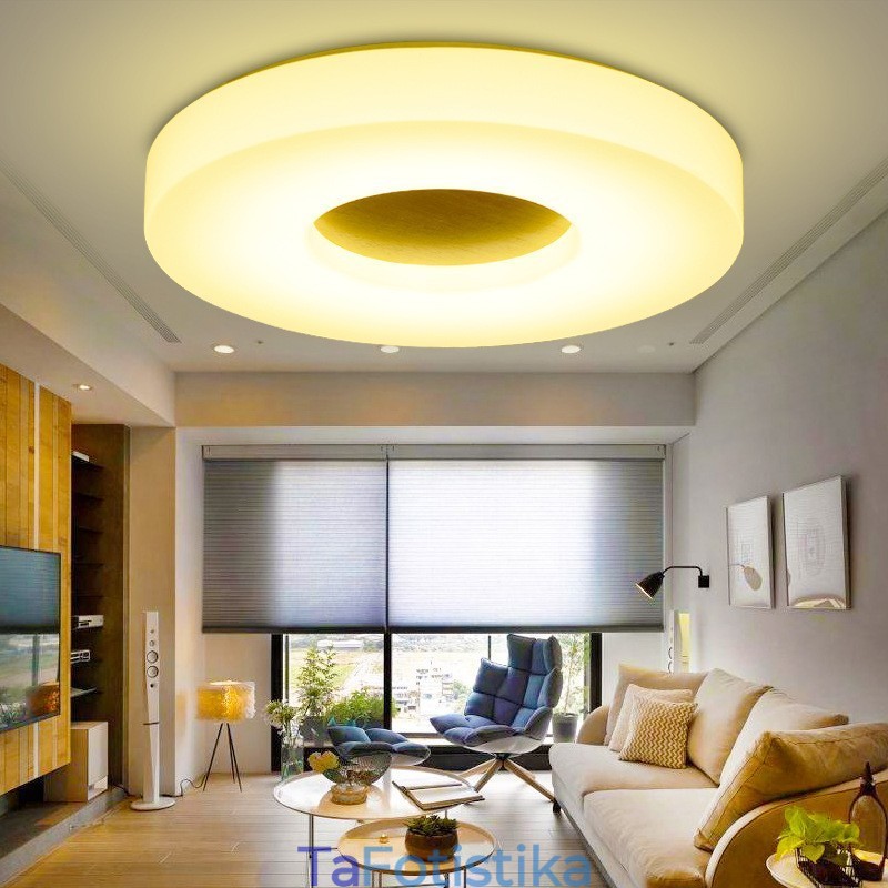 Dimmable Εξαιρετικά λεπτό στρογγυλό ξύλινο φωτιστικό οροφής με ακρυλικό φωτιστικό οροφής σκιάστρου σκανδιναβικού στυλ