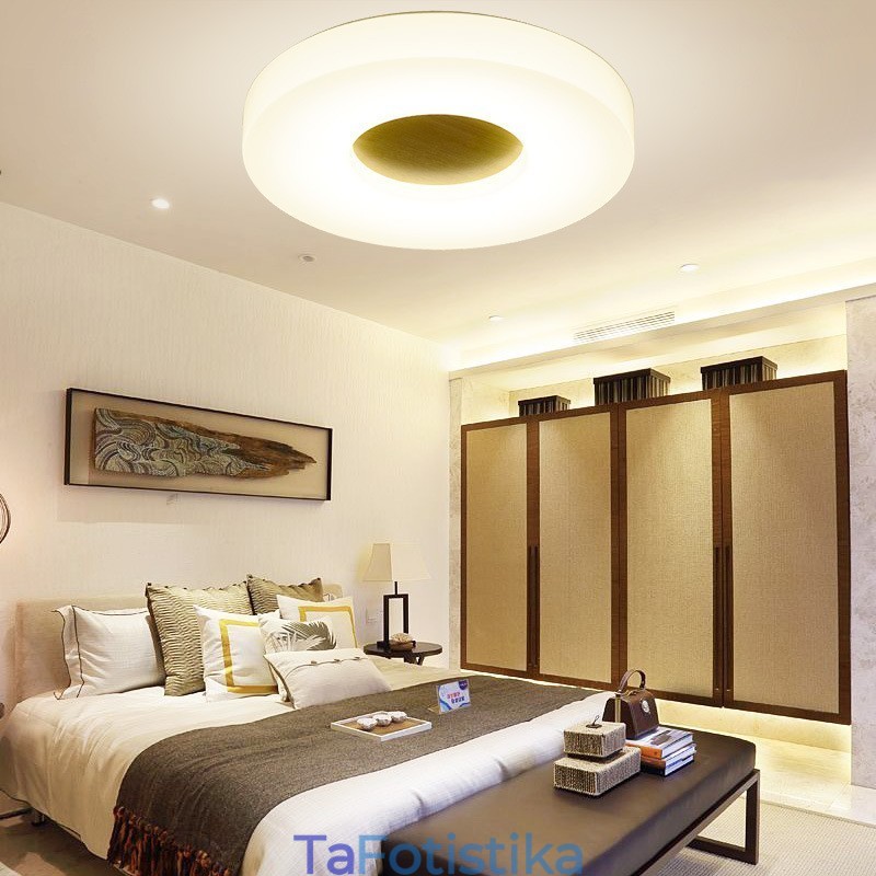 Dimmable Εξαιρετικά λεπτό στρογγυλό ξύλινο φωτιστικό οροφής με ακρυλικό φωτιστικό οροφής σκιάστρου σκανδιναβικού στυλ