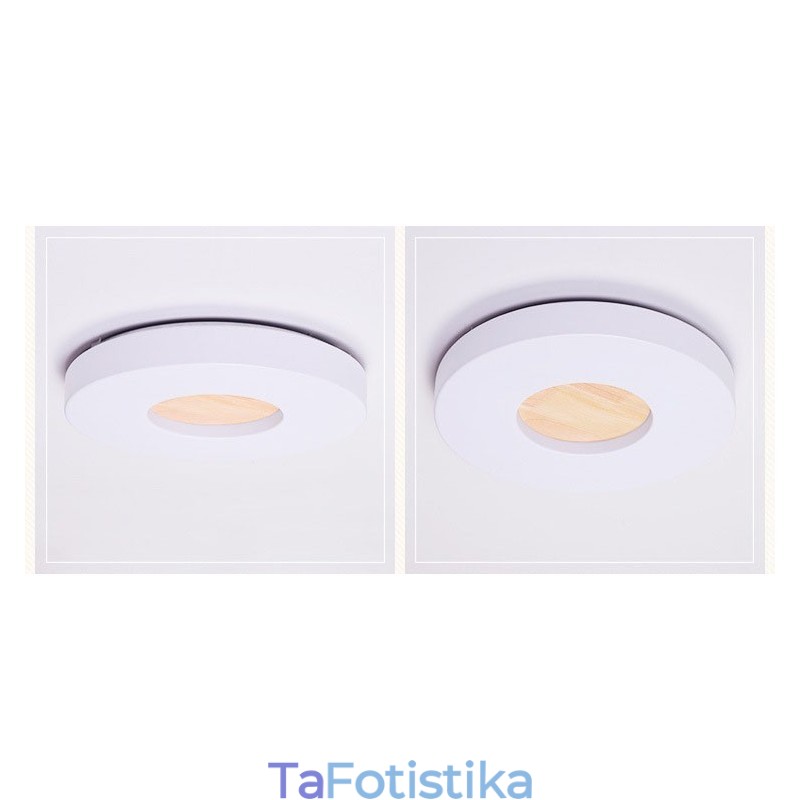 Dimmable Εξαιρετικά λεπτό στρογγυλό ξύλινο φωτιστικό οροφής με ακρυλικό φωτιστικό οροφής σκιάστρου σκανδιναβικού στυλ