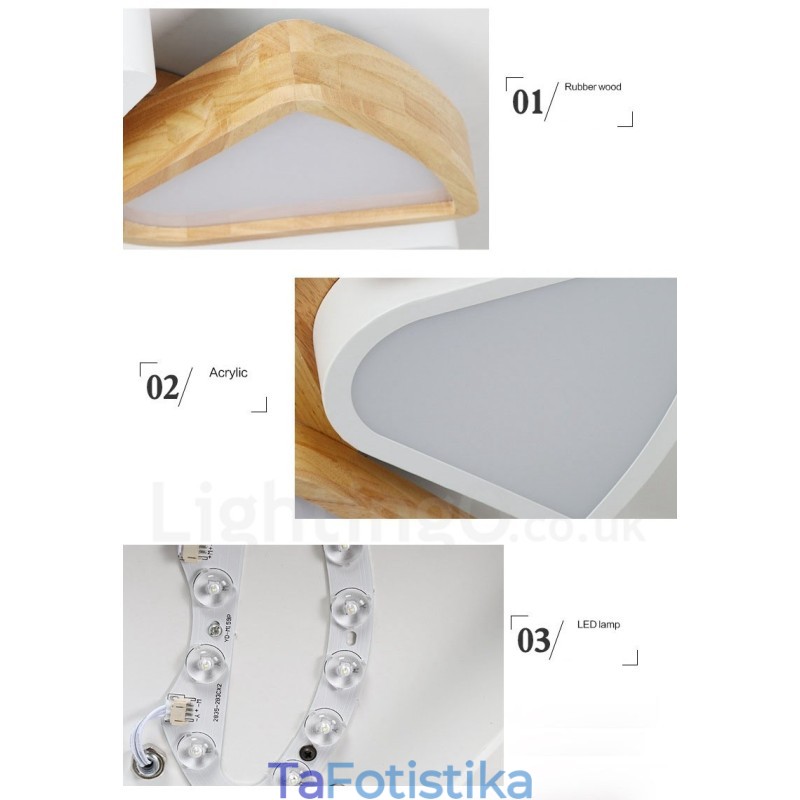 Φωτιστικό οροφής με ρυθμιζόμενο εξαιρετικά λεπτό πέταλο με ακρυλικό φωτιστικό οροφής σκιάστρου σκανδιναβικού στιλ